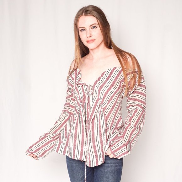 484. MARNI Cotton Silk Striped Striped Blouse Sz 42 US 6 - Picture 1 of 8